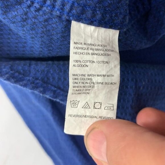 Van Heusen Mens Size XL Blue Long Sleeve Button-Up Shirt - Picture 5 of 8